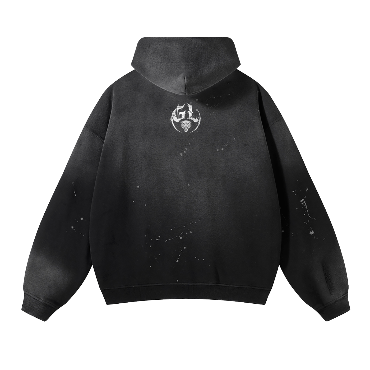 Vintage Wash Frayed Fleece Hoodie - 360 GSM
